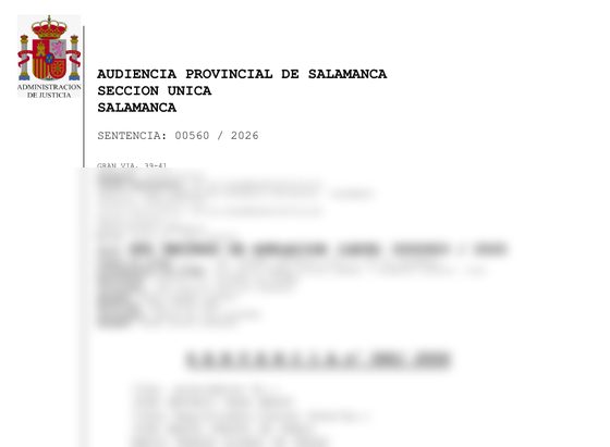 Home | Recupera tu dinero 13 Cabecera de la sentencia 560/2026 (Audiencia Provincial de Salamanca) contra Cofidis, sin datos personales